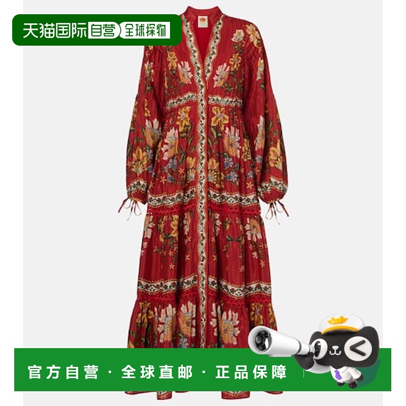 1h可退 潮奢 FARM RIO 女士 Garden Delight 棉混纺中长连衣裙