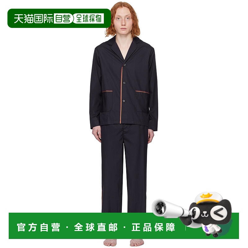 1h可退 潮奢 Paul Smith 保罗 史密斯 男士 海军蓝条纹睡衣套装 M