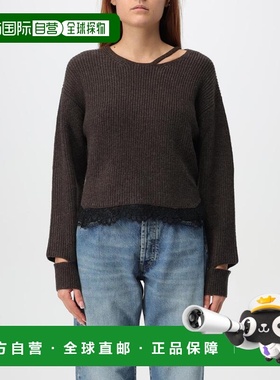 PINKO 女士针织毛衣 100720A238M28 AW2024 棕色 Maglia in misto