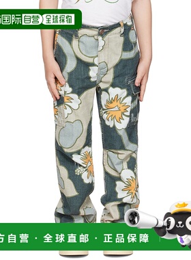 1h可退 潮奢 Erl 女童 灰色图案儿童工装裤童装 ERL06KP001