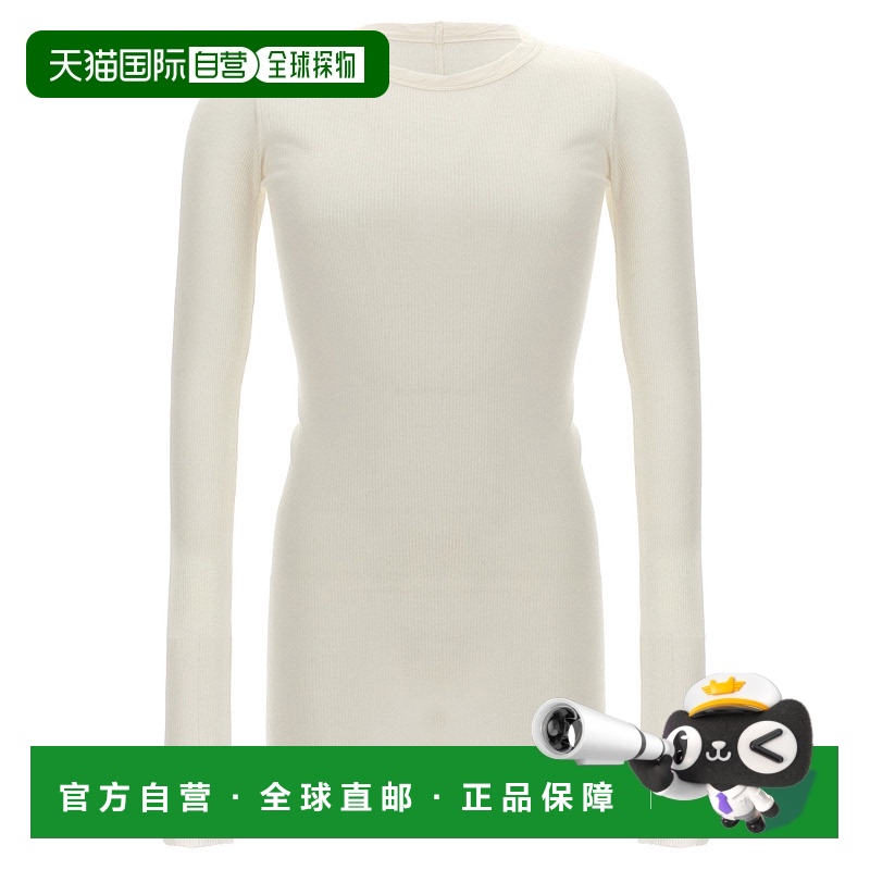 1h可退 RICK OWENS 男士T恤 RU02E1250RC11 AW2025 白色 Rib Ls T