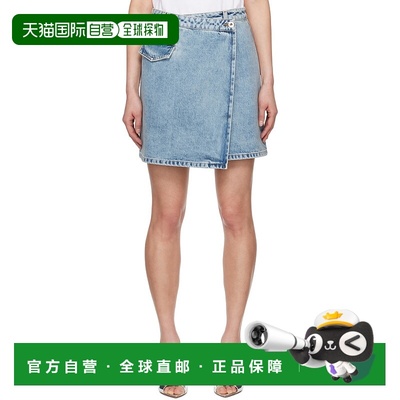 1h可退 潮奢 Lanvin 朗雯 女士 蓝色裹身牛仔短裙 RWST0015D087P2