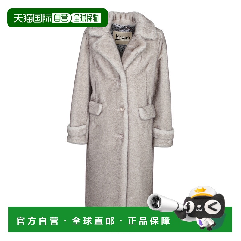 HERNO 女士大衣 GC000545D127399410 AW2025 灰色 单排扣皮草