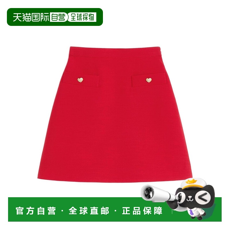 1h可退 VALENTINO 女士半身裙 BRACM21CFR9M CO 红色 口袋半身裙