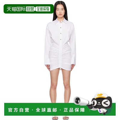 1h可退 潮奢 versace 范思哲 女士 白色 Ruched Shirt 连衣裙 E78
