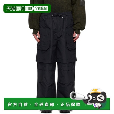 1h可退 潮奢 Juun.J 男士 黑色 Nylon Detachable Zip-Off 工装裤