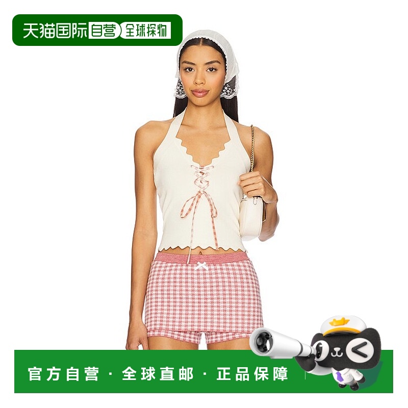 1h可退 潮奢 For Love & Lemons 女士 Sisi 扇贝形针织背心 KT002