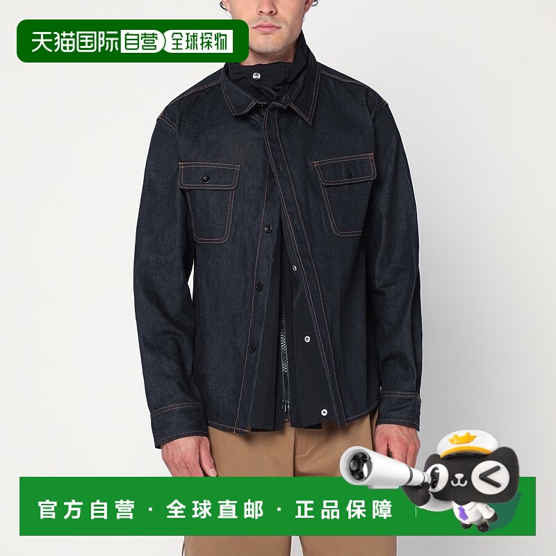 1h可退 潮奢 Sacai 男士 带口袋深蓝牛仔衬衫 2503754MCO493