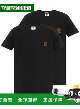 VERSACE 男士T恤 1A10011AU10193A1008 范思哲黑色短袖SS2024