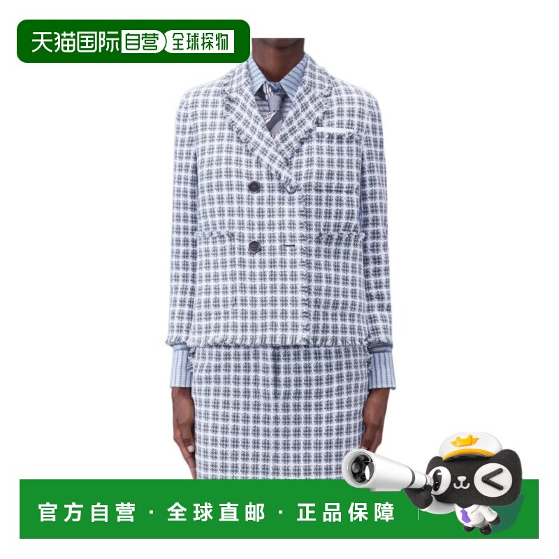 奢淘 Thom Browne 格纹毛边短款外套 女 FBC892TF0511