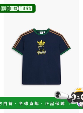 1h可退 潮奢 Adidas 男士 印花棉针织T恤 JN2412CONAVY