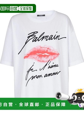 BALMAIN 女士T恤 EF1EG110GE45 SS2025 白色 Balmain Ss Kiss Pri