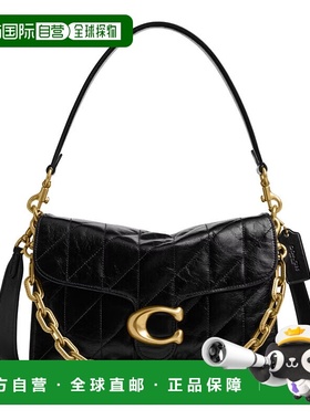 COACH Tabby 26 金色金属徽标绗缝链条 牛皮革 单肩包手提包CAF55