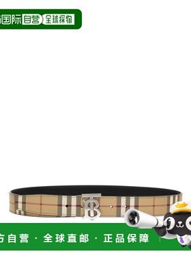 BURBERRY 男士腰带 8069853 AW2025 浅棕色 Check belt皮带