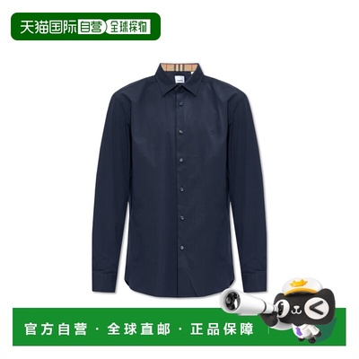 BURBERRY 男士衬衫 8071800A1222NAVY CO 深蓝色 Logo-embroidere