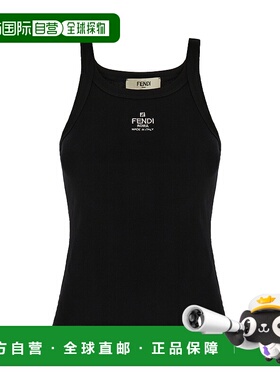 FENDI 女士T恤 FS7966ANQMF0GME SS2026 黑色 Logo tank top