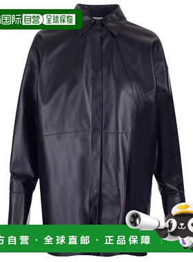 LOEWE 女士衬衫 S359Y31L061100 AW2023 黑色 nappa oversize shi