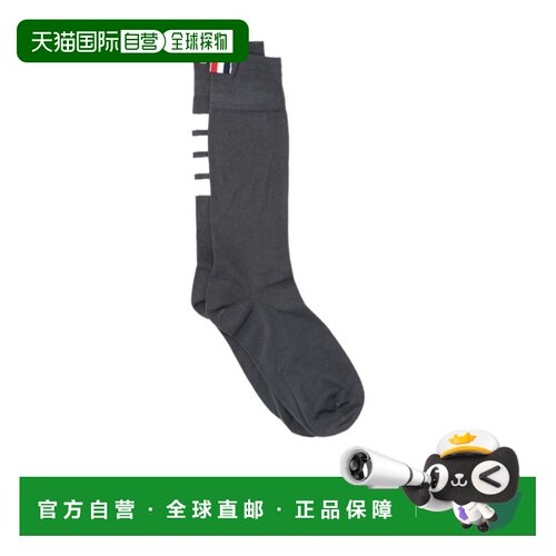 THOM BROWNE 女士袜子 FAS020B01690025 AW2025 黑色长筒袜