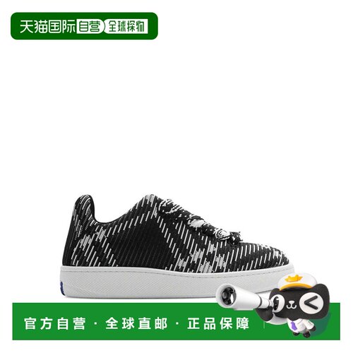 BURBERRY 女士运动鞋 8083775 SS2024 黑色 Check Knit Low Top S