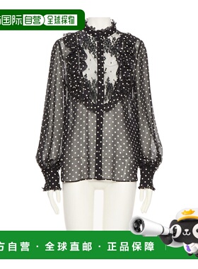 VALENTINO 女士衬衫 BAB7J19ABTB1 SS2025 黑色 长袖衬衫