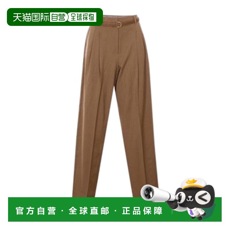 1h可退 MAX MARA 女士休闲裤 6131086106002 SS2026 棕色 腰带袢 - 天猫国际探物中国香港出品