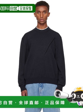 1h可退 潮奢 Y PROJECT 男士 海军蓝 Pinched Logo 毛衣 206SW011