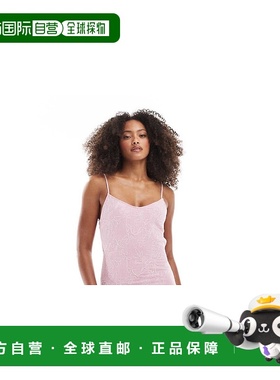 1h可退 潮奢 Stradivarius 斯特拉迪瓦里斯 女士 刺绣浅粉色中长