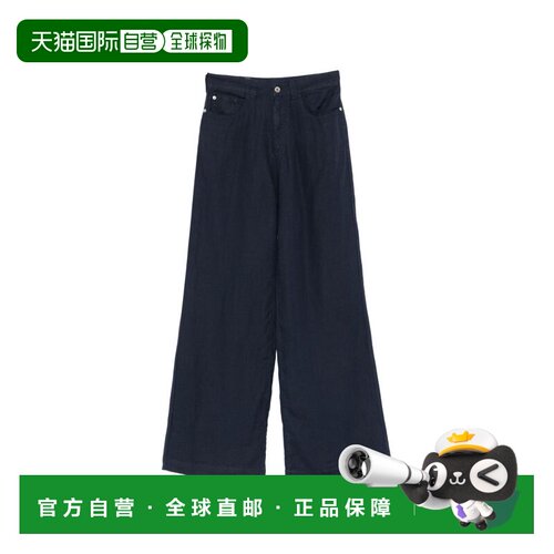 EMPORIO ARMANI 女士休闲裤 EW000749AF12679MB010亚麻阔腿裤
