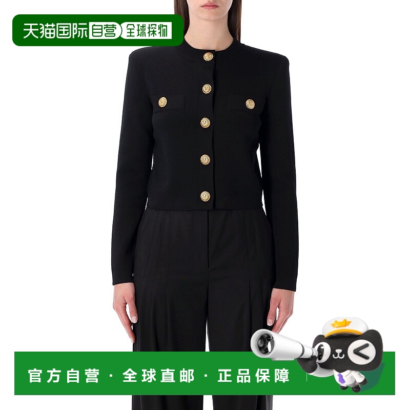 BALMAIN 女士针织衫 GF1KL000KJ430PA SS2026 黑色 ROUND COLLAR