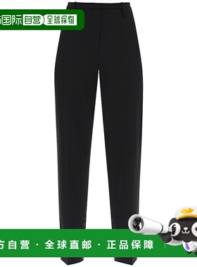 GANNI 女士休闲裤 F8679099 SS2024 黑色 Pleated trousers西装裤