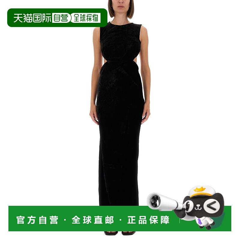 RICK OWENS 女士连衣裙 RP02E4508V09 AW2025 黑色 Open Back Gow