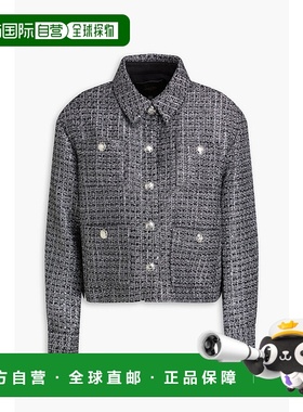 1h可退 潮奢 Maje 女士 珠片精饰金属感花呢夹克 MFPVE00531ARGEN