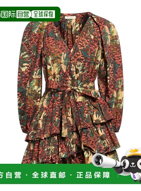 潮奢 ULLA JOHNSON 女士 短款连衣裙 green绿色 舒适时尚