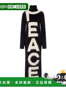 1h可退 MOSCHINO 女士大衣 48154031555 AW2024 黑色 Slogan Prin