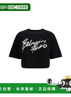 潮奢 Balmain 巴尔曼 女士 印花短款T卹 GF1EE145BD41