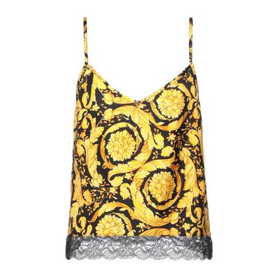 香港直邮潮奢 versace 范思哲 女士 真丝上衣 yellow黄色 舒适时
