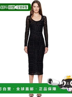 1h可退 潮奢 versace 范思哲 女士 黑色 Vestiti Tulle Flock Liq