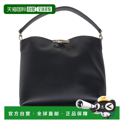 LONGCHAMP 女士单肩包 10315HGC001 AW2025 黑色 Le Roseau M Hob