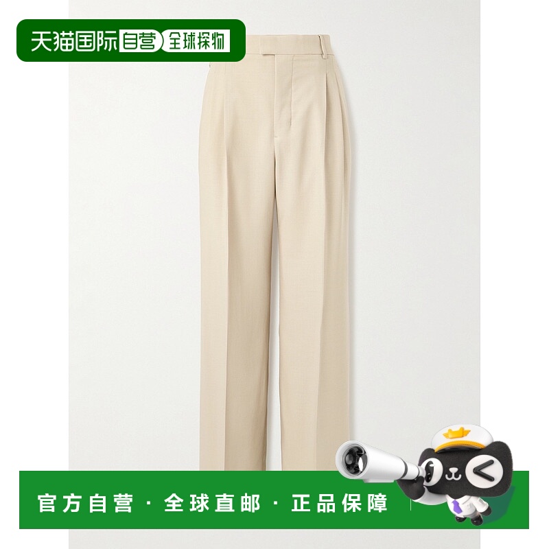 1h可退 潮奢 Ami Paris 男士 Virgin 阔腿褶裥羊毛/斜纹布西装裤