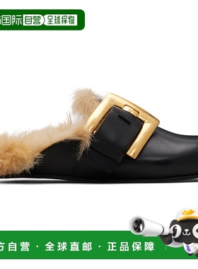 1h可退 潮奢 Balmain 巴尔曼 女士 黑色 Flat Leather & Faux Fur