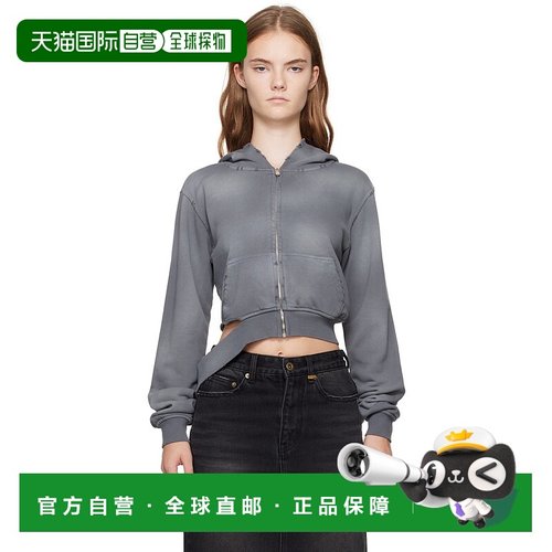 1h可退 潮奢 We11Done 女士 灰色做旧连帽衫 WDTJ224808W