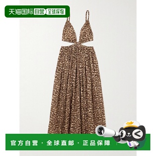 1h可退 潮奢 ZIMMERMANN 女士 Wanderlust 剪口豹纹棉纱长款连衣