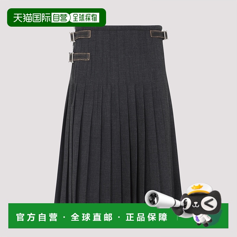 1h可退 PRADA 女士半身裙 P103ZESOOO17N1F0480 AW2025 灰色