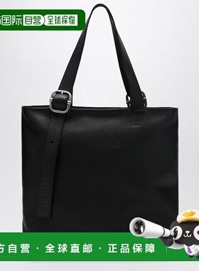 潮奢 LOEWE 罗意威 男士 Loop 拉链皮革手提包(柔黑色) BB22LTTX0