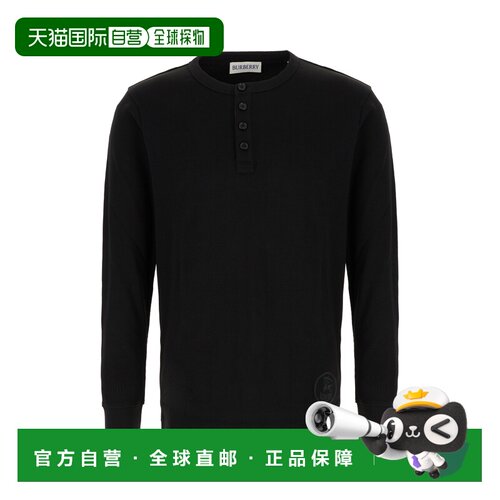 BURBERRY 男士T恤 8123999A1189 AW2026 黑色 Black stretch cott