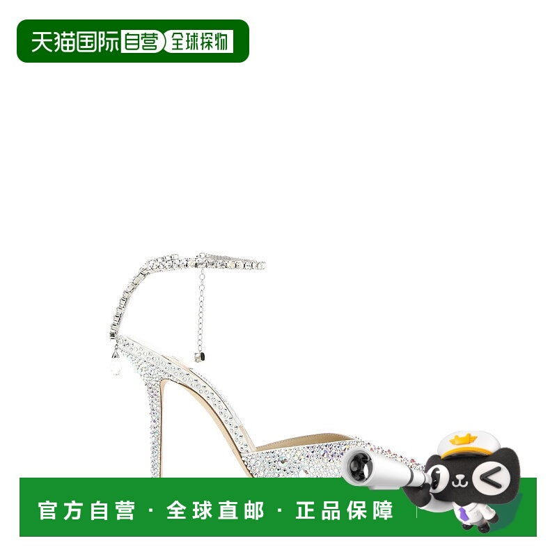 1h可退 JIMMY CHOO 女士高跟鞋 SAEDA100BAMIVORYCRYSTAL
