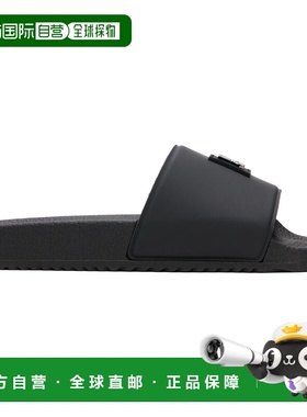 1h可退 潮奢 boss 雨果 男士 黑色 Contrast-Logo Strap 拖鞋 505