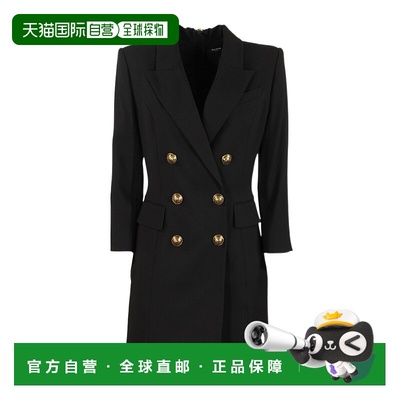 BALMAIN 女士半身裙 UF16222C1970PA AW2020 黑色 黑色双排扣西装