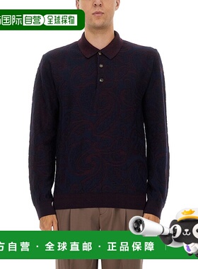 1h可退 ETRO 男士POLO衫 MRKF0028AQ298S9883 AW2025 蓝色男装