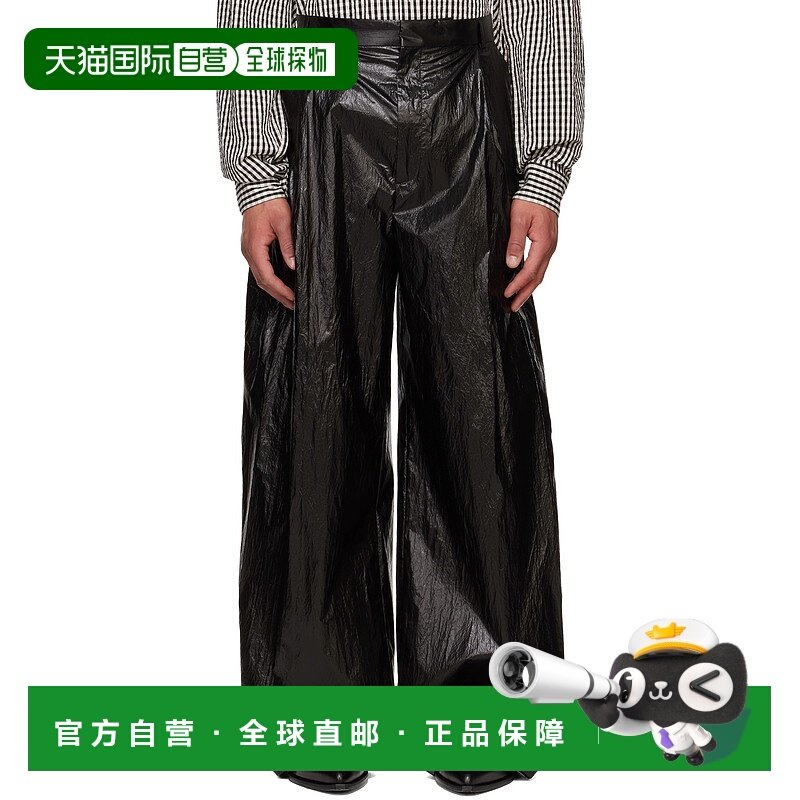 1h可退 潮奢 Walter Van Beirendonck 男士 黑色 Sun 长裤 2003